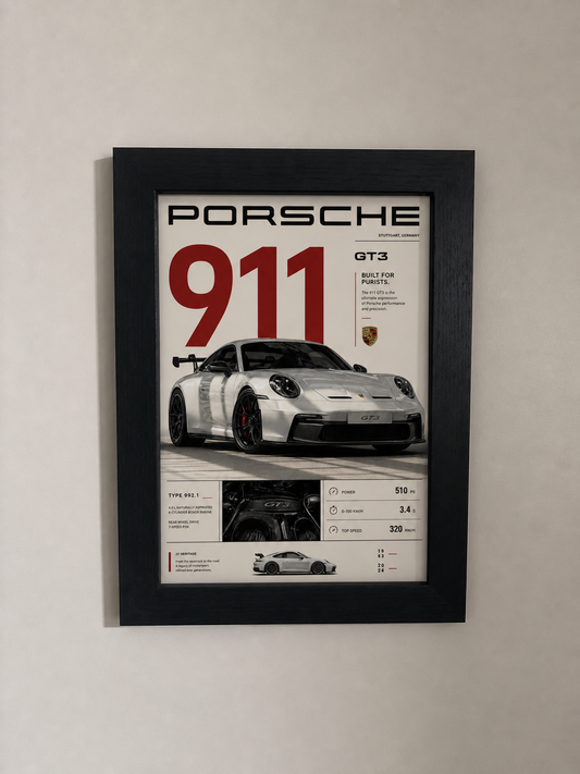 Porsche 911 GT3 "Built for Purists" Poster