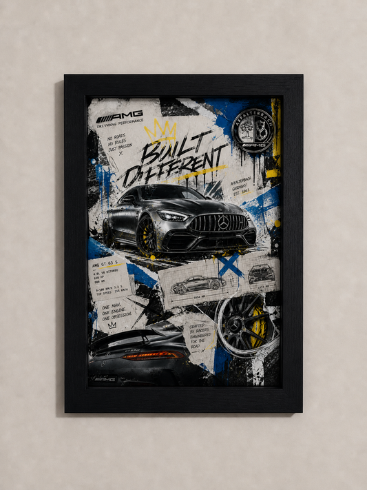 Mercedes AMG Graffiti-Style Poster
