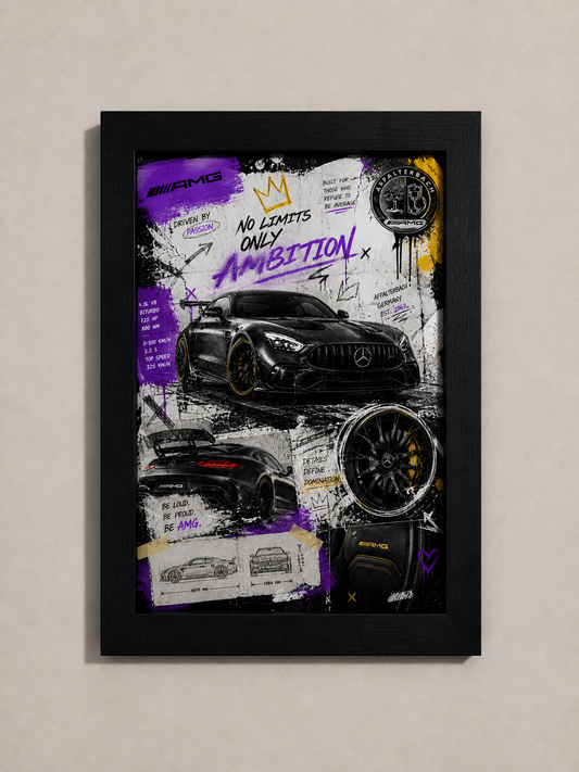Mercedes AMG Purple Graffiti-syle Poster