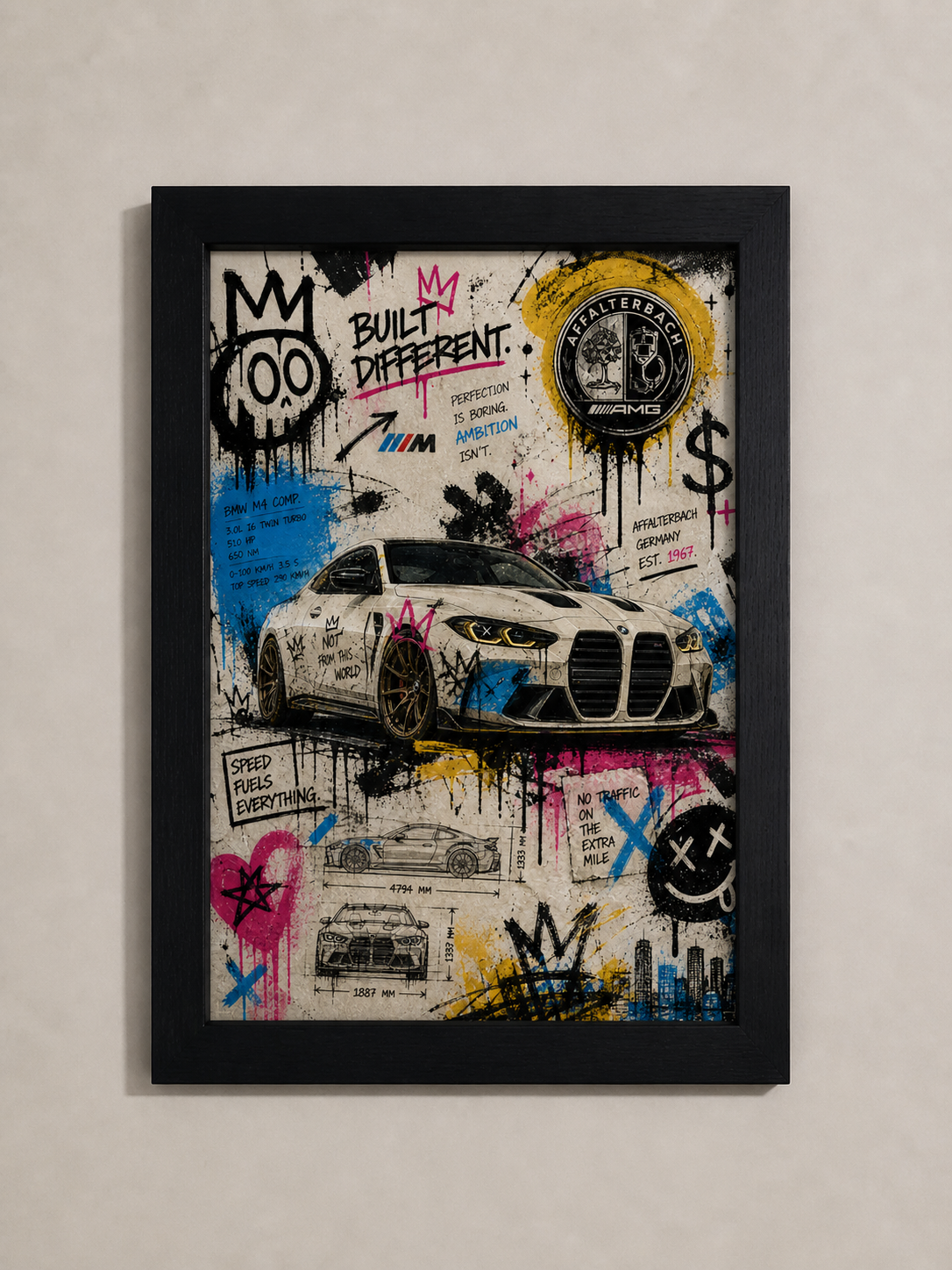 BMW M5 Graffiti-style Poster