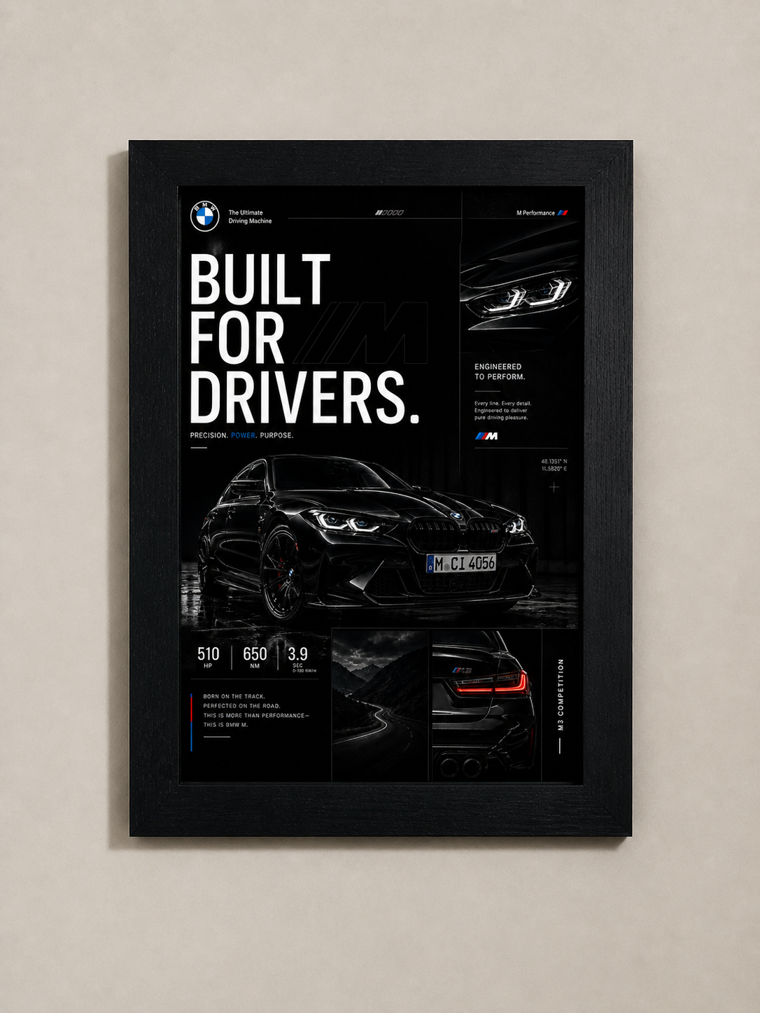 BMW M5 "Built for Drivers" Poster