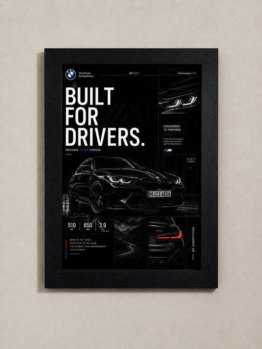 BMW M5 "Built for Drivers" Poster