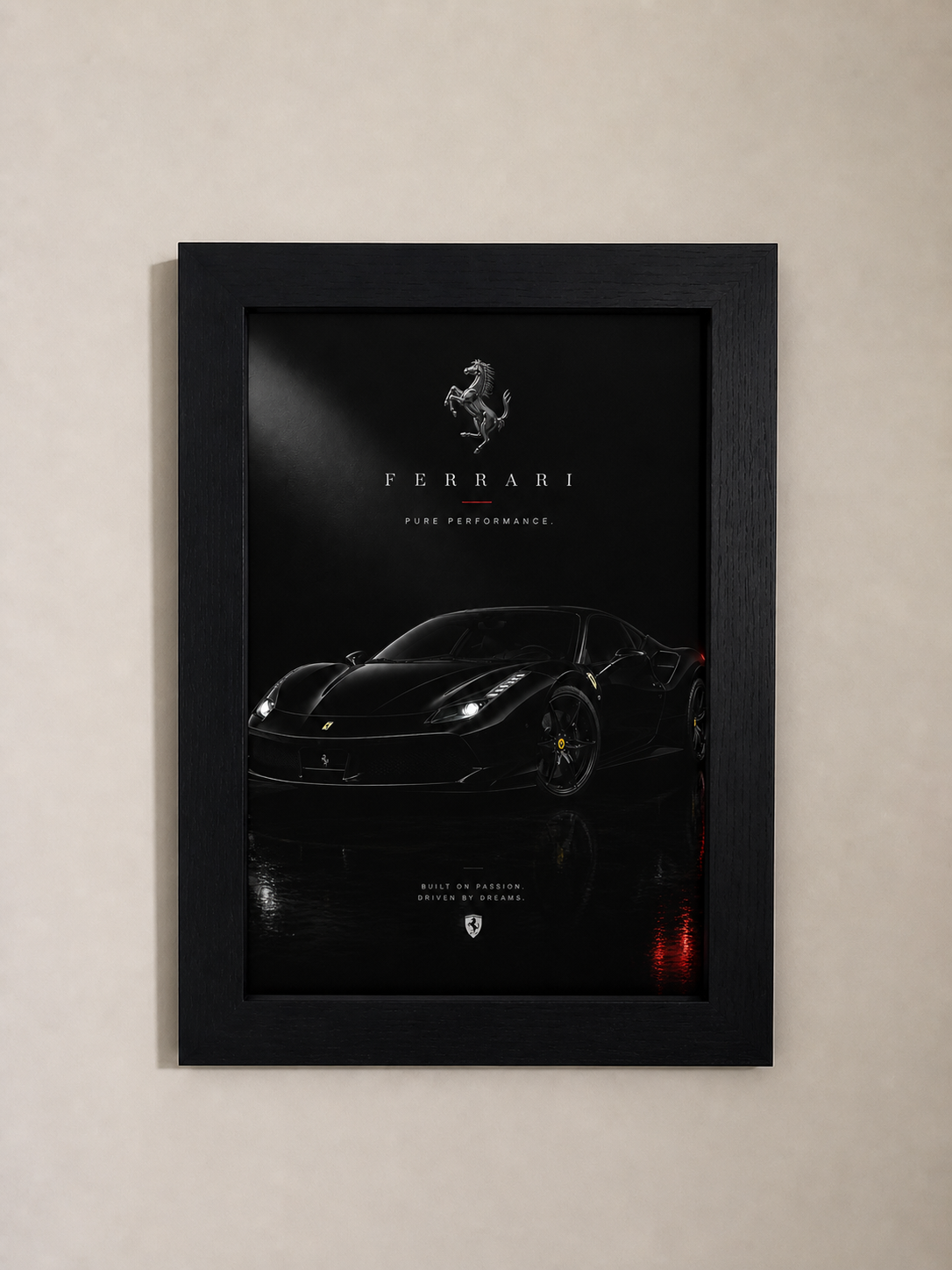 Ferrari Black "Pure Performance" Poster